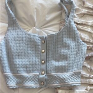 Women's Blue Sleeveless Top